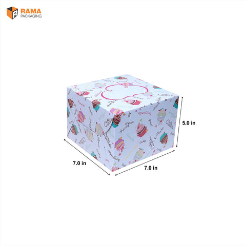 Cake Box - 250g (7"x7"x5") |  printed cake box