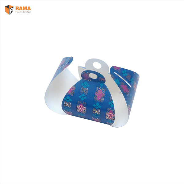 BLUE FOIL CHOCOLATE DOM BOX WITH HANDLE | ( 8CMX8CMX6CM )