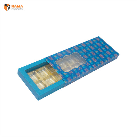 BLUE FOLIE CHOCOLATE BOX | 12 CAVITY CHOCOLATE BOX |  ( 13" X5.25" X 1.5" )