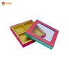 KALAMKARI DESIGN4 KHANA RIGID BOX WITH WINDOW | ( RED ) | ( 9" x 9" x 1.75") | DIWALI GIFT HAMPERS