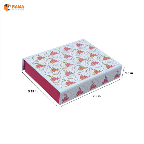 12 CAVITY CHOCOLATE BOX LAPTOP STYLE TRADITIONAL LOTUS DESIGN  | (7.5" X 5.75" X 1.5" ) | DIWALI GIFT HAMPERS