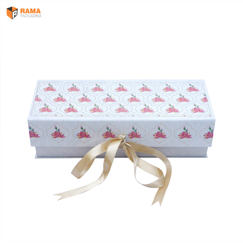 2 JAR RIGID WITH RIBBION WITH JAR  FLORAL EMBLEM GRACE DESIGN | ( 12" x 4.5" x  3.5 " ) | DIWALI GIFT HAMPERS