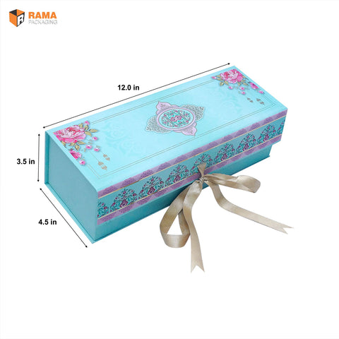 2 JAR RIGID WITH RIBBION WITH JAR  TRADITIONAL LOTUS DESIGN | ( 12" x 4.5" x  3.5 " ) | DIWALI GIFT HAMPERS