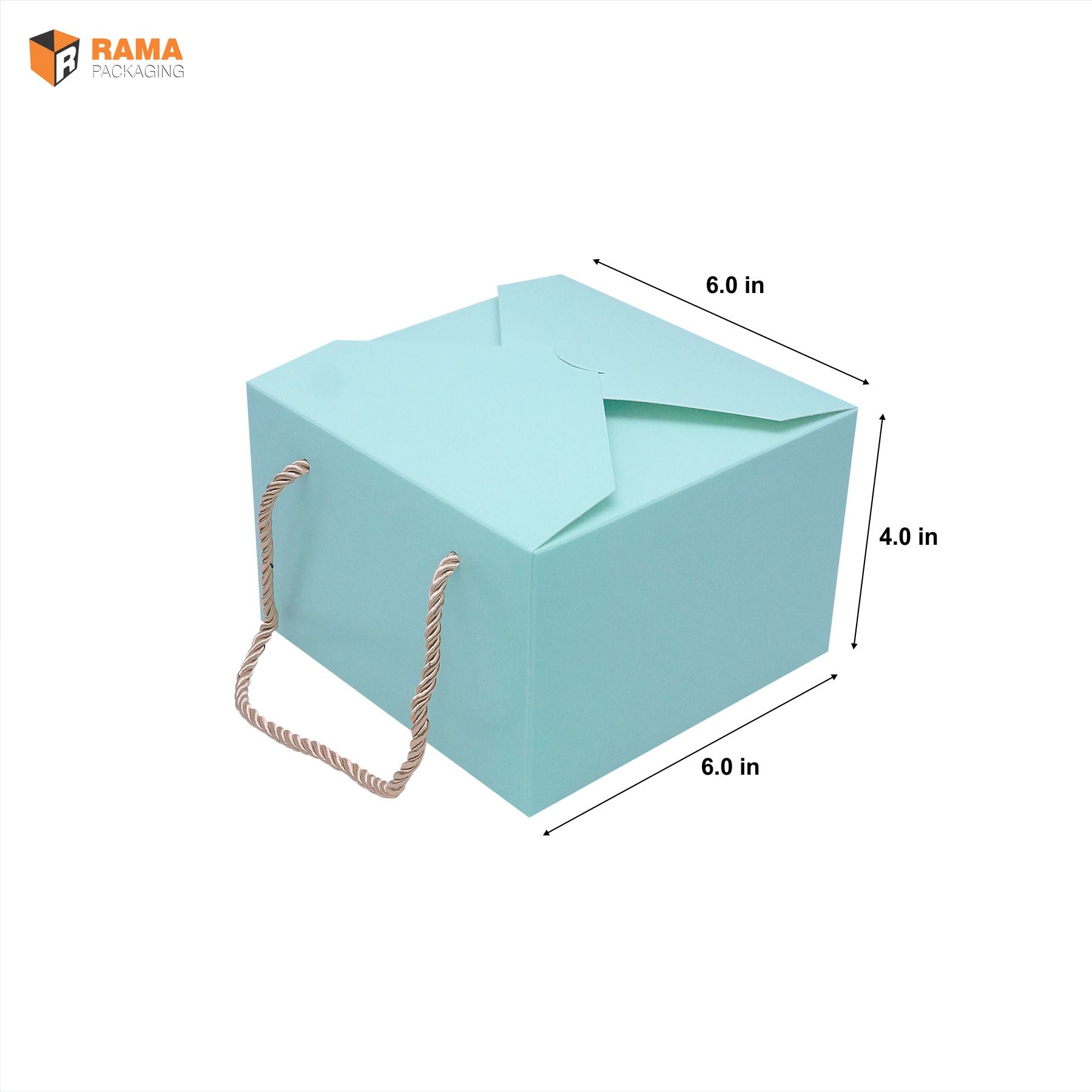 SOLID MINT PASTEL COLOR GIFT BOX ( 6" x 6" x 4") Rama Packaging