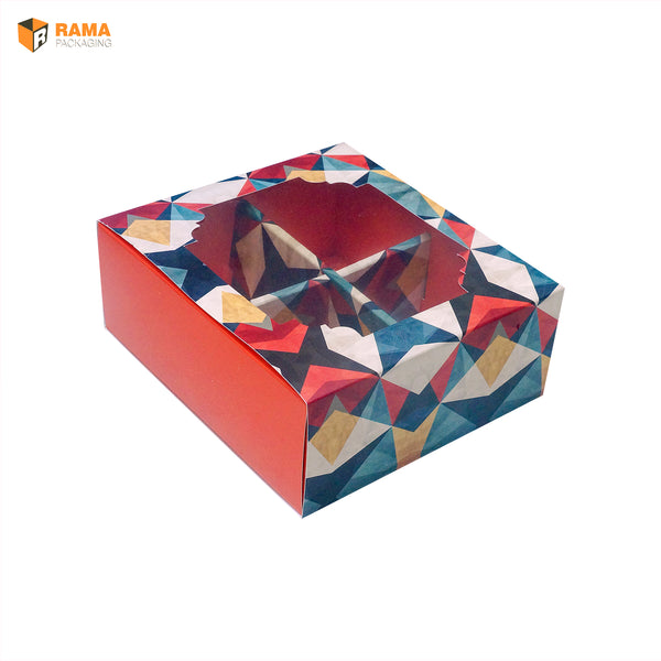 4 PARTITIONBOX GEOMTERICAL PATTERN||( 8" x 7.25" x 3.1" )