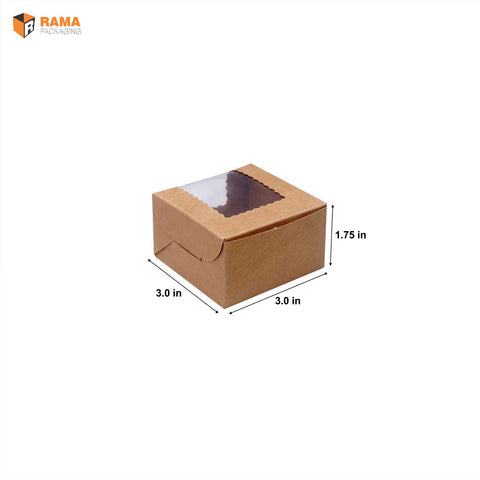 1 Brownie Box Brown | Craft Box (3" X 3" X 1.75")