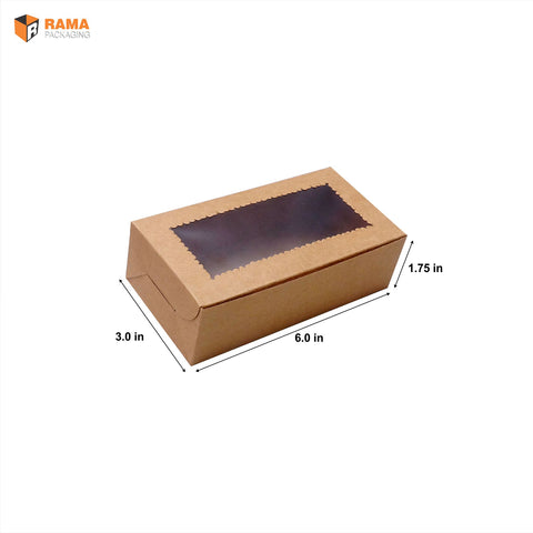 2 Brownie Box Brown | Craft Box (6" X 3" X 1.75")