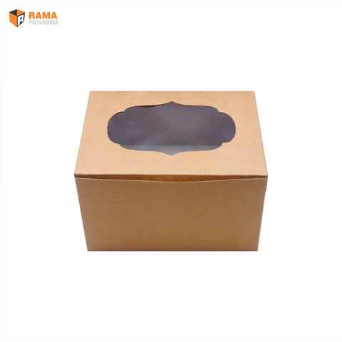 2 Cupcake Box Brown | Craft Box (6"X4.5"X3.5")