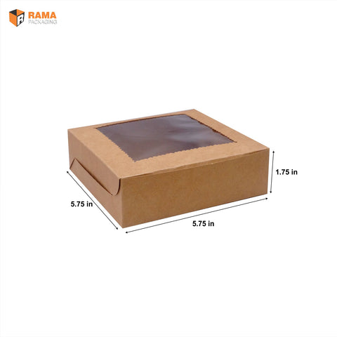4 Brownie Box Brown | Craft Box (5.75" X 5.75" X 1.75")