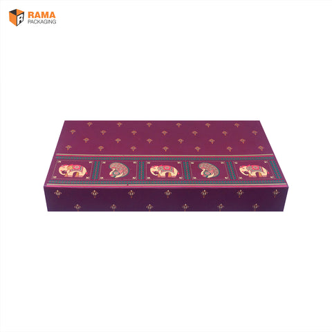 Rajwadi Elephant Motif Gift Box | Festive Box (12.5"×7.5"×2") |  Sanskriti Collection