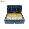 Navy Royale Premium 6 Cavity Window Gift Box with Carry Bag | Festive Box (12"×9.5"×2.5") |  Sanskriti Collection