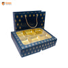 Navy Royale Premium 6 Cavity Window Gift Box with Carry Bag | Festive Box (12"×9.5"×2.5") |Sanskriti Collection