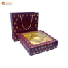 Maroon Gold Luxe Box with Carry Bag | Festive Box (10.5"×10.5"×2.5") |Sanskriti Collection