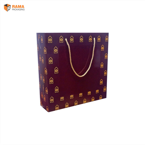 Maroon Gold Luxe Box with Carry Bag | Festive Box (10.5"×10.5"×2.5") |  Sanskriti Collection