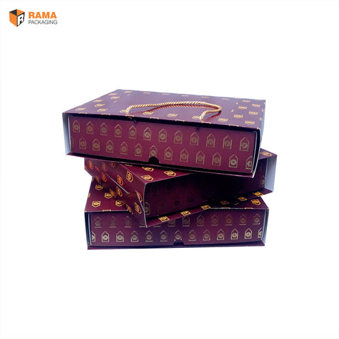Maroon Regal Premium 12 Cavity Window Gift Box with Carry Bag | Festive Box (12"×9.5"×2.5") |  Sanskriti Collection