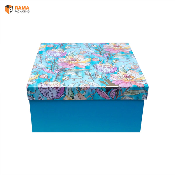 Blue Blossom Grandeur Box | Festive Box (10"×10"×5") |Sanskriti Collection