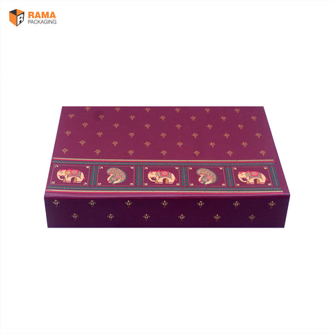 Rajwadi Elephant Motif Gift Box | Festive Box (8.5"×6"×1") |  Sanskriti Collection