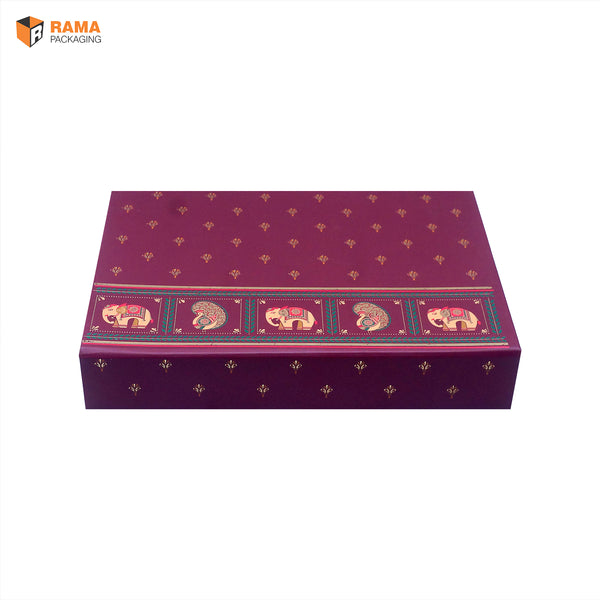 Rajwadi Elephant Motif Gift Box | Festive Box (8.5"×6"×1") |Sanskriti Collection