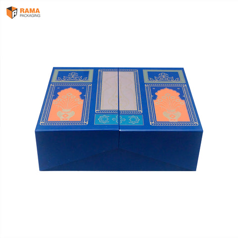 Royal Blue Folding Gift Box  | Festive Box (9.5"×7"×3") |  Sanskriti Collection