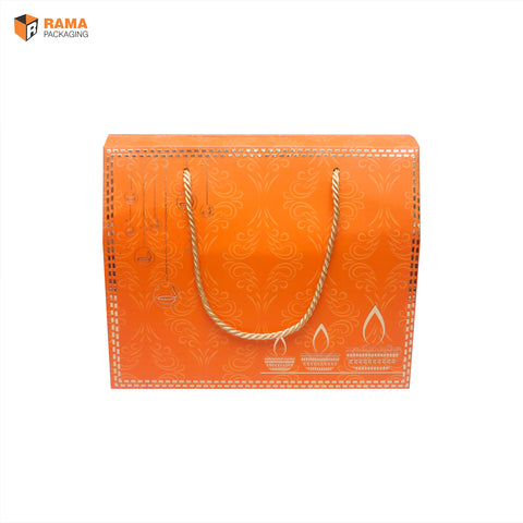 Medium Orange Festive Carry Box | Festive Box (10"×4.5"×8") |  Sanskriti Collection