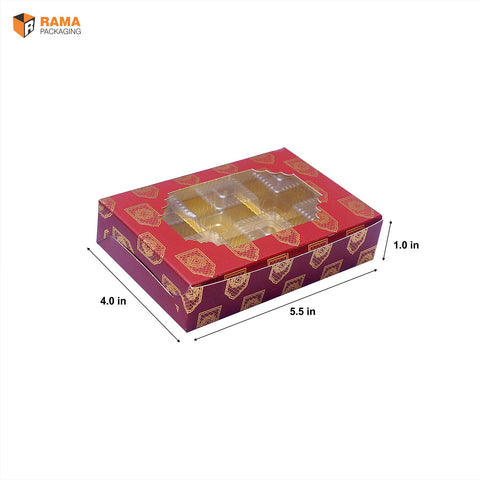 Crimson Indulgence 6-Cavity Box | Festive Box | Sanskriti Collection