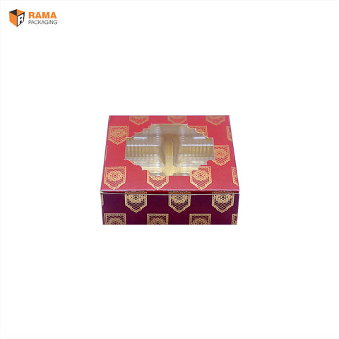 Crimson Indulgence 4-Cavity Box | Festive Box | Sanskriti Collection