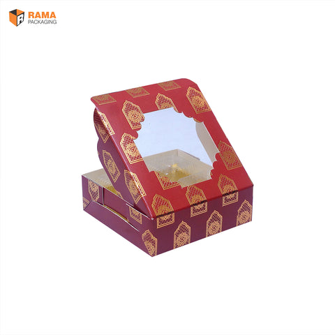 Crimson Indulgence 4-Cavity Box | Festive Box | Sanskriti Collection