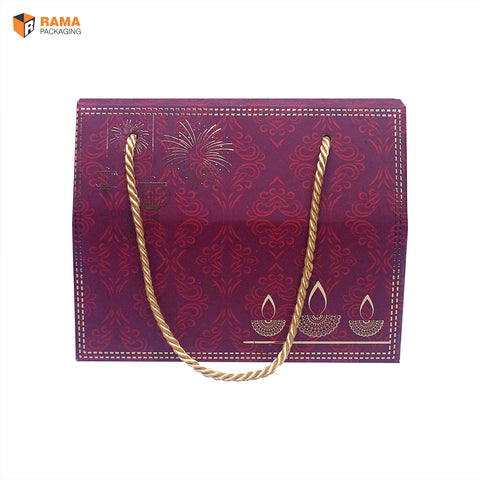 Small Maroon Festive Jar Carry Box | Festive Box |  Sanskriti Collection