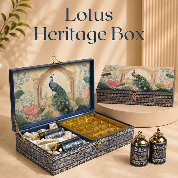 Lotus Heritage Box (15.7x7.7x3.5) | Festive Collection | Sanskriti Collection 3.0