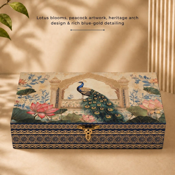 Lotus Heritage Box (15.7x7.7x3.5) | Festive Collection | Sanskriti Collection 3.0