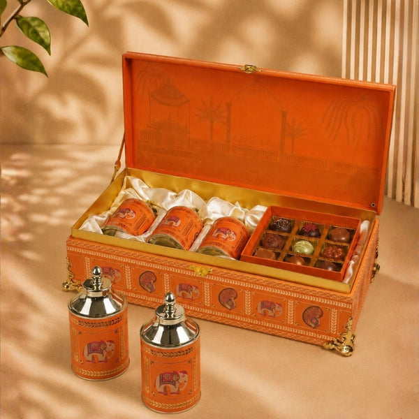 Saffron Glow Box (17"x7.8"x4.5") | Festive Collection | Sanskriti Collection 3.0