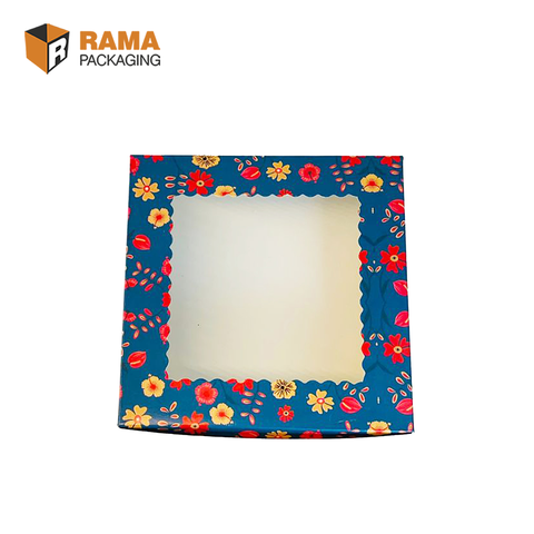 4 Brownie Floral Box | Festive Box (5.75" X 5.75" X 1.75") | Sanskriti Collection