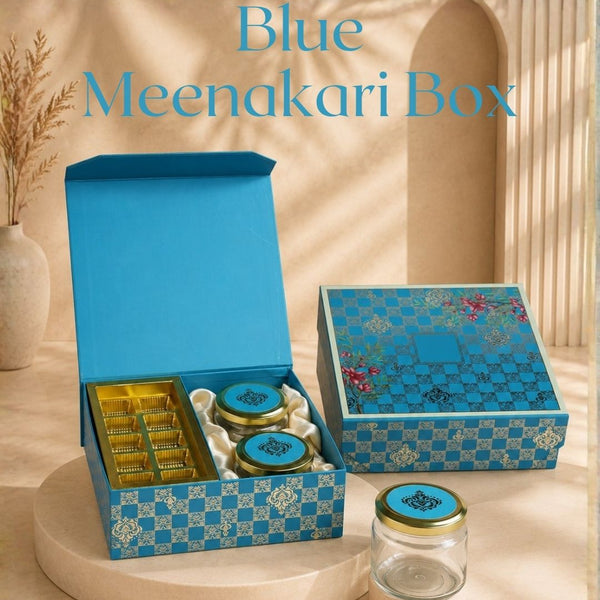 Blue Meenakari Box (10.4"x10"x3.5") | Festive Collection | Sanskriti Collection 3.0