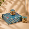 Blue Meenakari Box (10.4"x10"x3.5") | Festive Collection | Sanskriti Collection 3.0