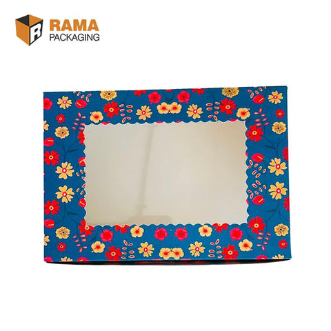 6 Brownie Floral Box | Festive Box (8.5" X 6" X 1.75") | Sanskriti Collection