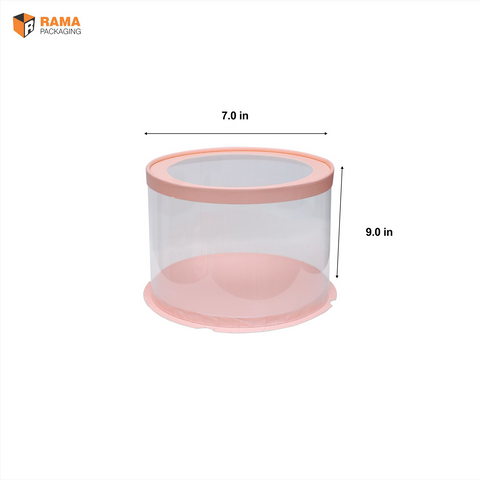 Tall Cake Box Round  - (7"x7"x9") - Peach