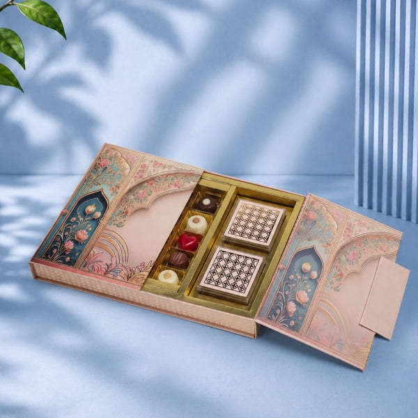 Peach Raj Vilas Box (12.7"x8.8"x1") | Festive Collection | Sanskriti Collection 3.0