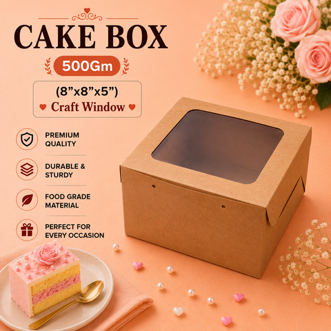 Cake Box 500g (8"x8"x5") Craft - Window
