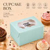 Cupcake Box – 2 Cupcake – Mint – 6 x 4.5 x 3.5 inch