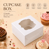 Cupcake Box – 4 Cupcake – White – 6 x 6 x 3.5 inch