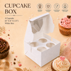 Cupcake Box – 4 Cupcake – White – 6 x 6 x 3.5 inch