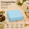 Corrugated Mailer Box – Blue Hamper Box – 8 x 8 x 2 inch