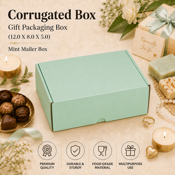 Corrugated Mailer Box – Mint Hamper Box – 12 x 8 x 5 inch