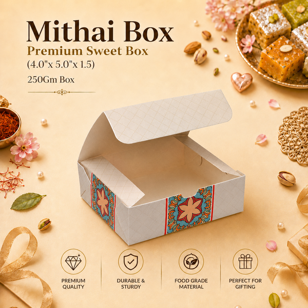 Mithai Box – 250g – Festive Collection – 4 x 5 x 1.5 inch