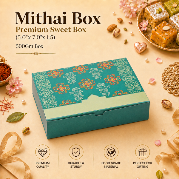 Mithai Box – 500g – Festive Collection – 5 x 7 x 1.5 inch