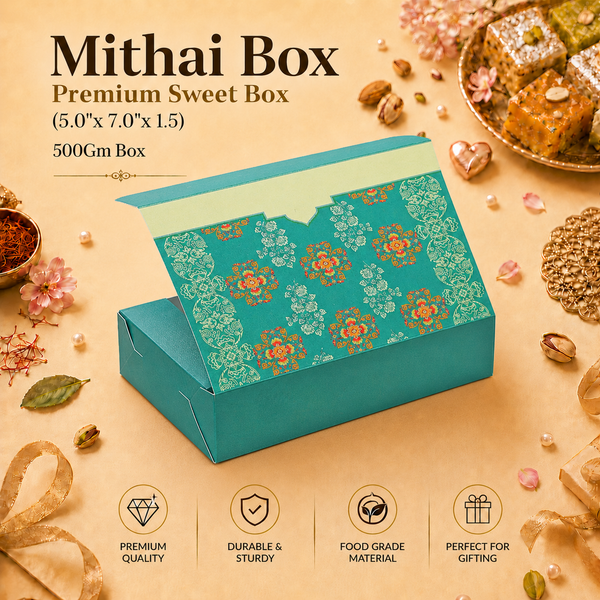 Mithai Box – 500g – Festive Collection – 5 x 7 x 1.5 inch