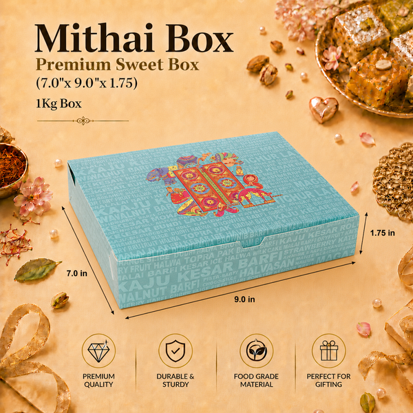 Mithai Box – 1kg – Festive Collection – 7 x 9 x 1.75 inch