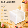 Tall Cake Box – Square – White – 10 x 10 x 8 inch