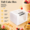 Tall Cake Box – Square – White – 10 x 10 x 8 inch