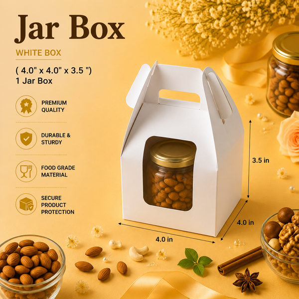Jar Bag for 1 - White - Hamper Bag - (4.0" X 4.0" X 3.5")